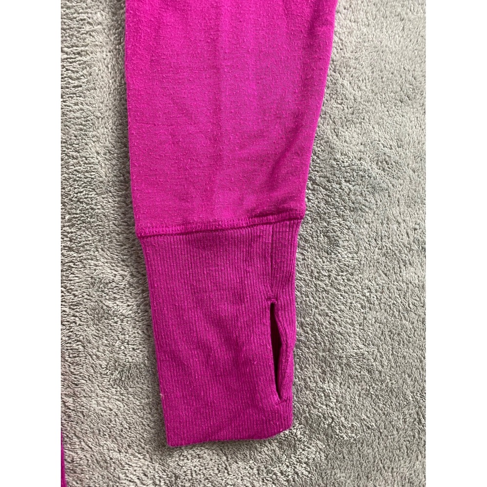 Athleta Coaster Luxe Sweatshirt Womens Medium Fuchsia Pink Thumbhole Pullover - Picture 9 of 11